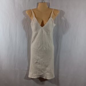 Marke Wolf Vintage Womens Sweater Slip Dress Angora Knit Ivory Babydoll Fairy